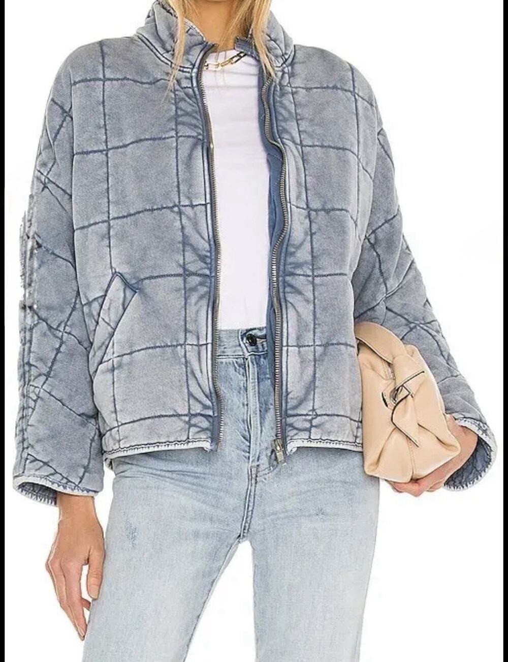 Free People Dolman Quilted Knit Jacket, Size XL